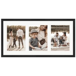 WANDStyle Galerierahmen G950 in Schwarz Gemasert 25 x 50 cm für 3 Bilder im Format 13 x 18 cm