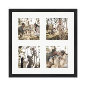 WANDStyle Galerierahmen G950 in Schwarz Gemasert 30 x 30 cm für 4 Bilder im Format 10 x 10 cm