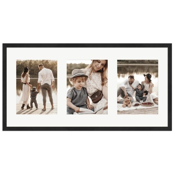 WANDStyle Galerierahmen G950 in Schwarz Gemasert 30 x 60 cm für 3 Bilder im Format 15 x 20 cm
