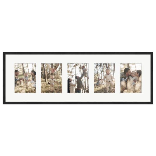 WANDStyle Galerierahmen G950 in Schwarz Gemasert 30 x 90 cm für 5 Bilder im Format 13 x 18 cm