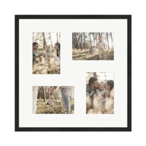 WANDStyle Galerierahmen G950 in Schwarz Gemasert 40 x 40 cm für 4 Bilder im Format 10 x 15 cm
