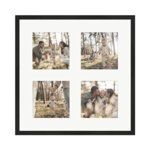 WANDStyle Galerierahmen G950 in Schwarz Gemasert 40 x 40 cm für 4 Bilder im Format 13 x 13 cm