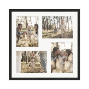 WANDStyle Galerierahmen G950 in Schwarz Gemasert 40 x 40 cm für 4 Bilder im Format 13 x 18 cm
