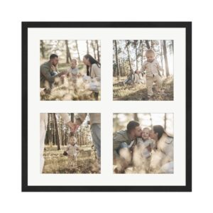WANDStyle Galerierahmen G950 in Schwarz Gemasert 40 x 40 cm für 4 Bilder im Format 15 x 15 cm