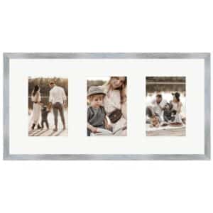 WANDStyle Galerierahmen G950 in Silber 25 x 50 cm für 3 Bilder im Format 10 x 15 cm