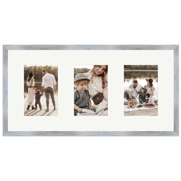 WANDStyle Galerierahmen G950 in Silber 25 x 50 cm für 3 Bilder im Format 10 x 15 cm