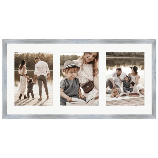 WANDStyle Galerierahmen G950 in Silber 25 x 50 cm für 3 Bilder im Format 13 x 18 cm
