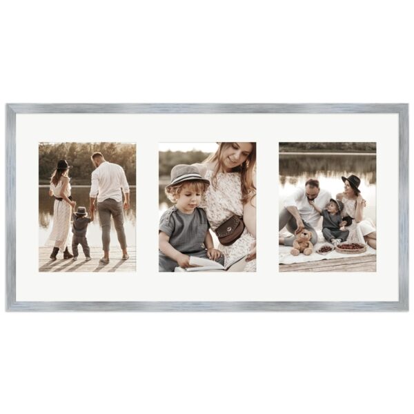 WANDStyle Galerierahmen G950 in Silber 30 x 60 cm für 3 Bilder im Format 15 x 20 cm