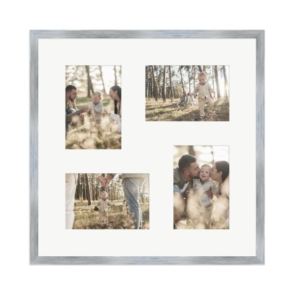 WANDStyle Galerierahmen G950 in Silber 40 x 40 cm für 4 Bilder im Format 10 x 15 cm