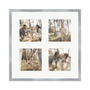 WANDStyle Galerierahmen G950 in Silber 40 x 40 cm für 4 Bilder im Format 13 x 13 cm