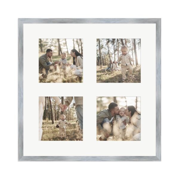 WANDStyle Galerierahmen G950 in Silber 40 x 40 cm für 4 Bilder im Format 13 x 13 cm