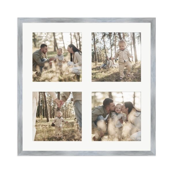WANDStyle Galerierahmen G950 in Silber 40 x 40 cm für 4 Bilder im Format 15 x 15 cm