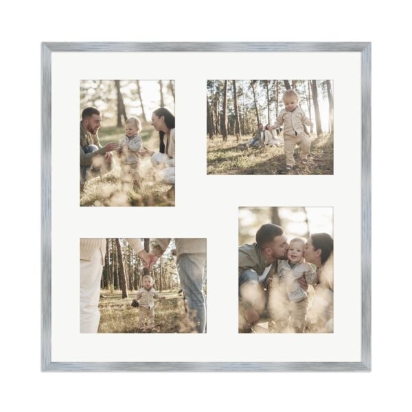 WANDStyle Galerierahmen G950 in Silber 50 x 50 cm für 4 Bilder im Format 15 x 20 cm