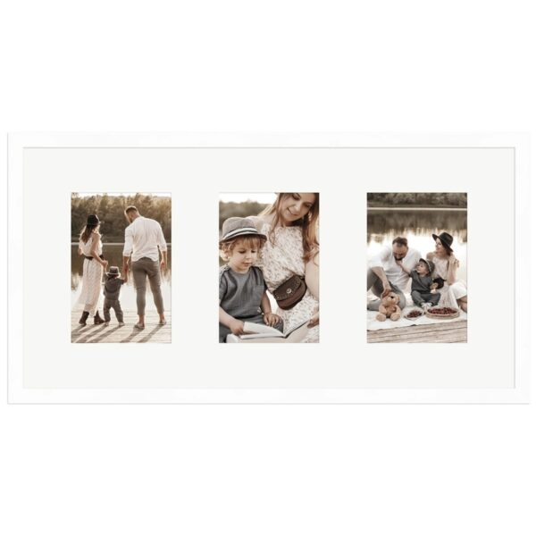 WANDStyle Galerierahmen G950 in Weiß 25 x 50 cm für 3 Bilder im Format 10 x 15 cm