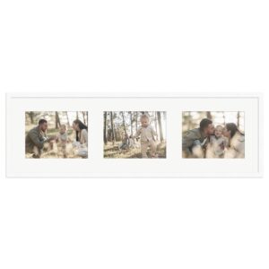 WANDStyle Galerierahmen G950 in Weiß Gemasert 25 x 80 cm für 3 Bilder im Format 15 x 20 cm