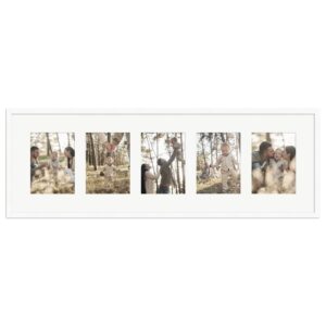 WANDStyle Galerierahmen G950 in Weiß Gemasert 30 x 90 cm für 5 Bilder im Format 13 x 18 cm