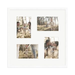 WANDStyle Galerierahmen G950 in Weiß Gemasert 40 x 40 cm für 4 Bilder im Format 10 x 15 cm