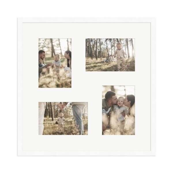 WANDStyle Galerierahmen G950 in Weiß Gemasert 40 x 40 cm für 4 Bilder im Format 10 x 15 cm