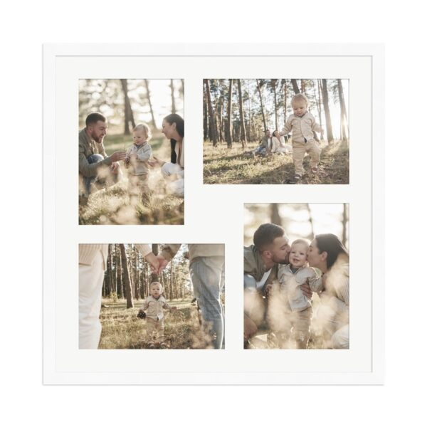 WANDStyle Galerierahmen G950 in Weiß Gemasert 40 x 40 cm für 4 Bilder im Format 13 x 18 cm