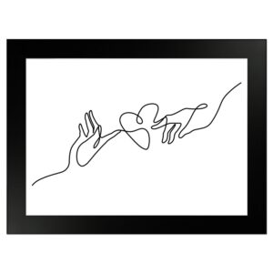 WANDStyle Gerahmtes Poster Line Art Hände 13 x 18 cm