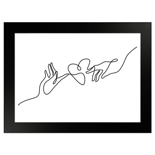 WANDStyle Gerahmtes Poster Line Art Hände 13 x 18 cm