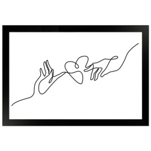 WANDStyle Gerahmtes Poster Line Art Hände 20 x 30 cm