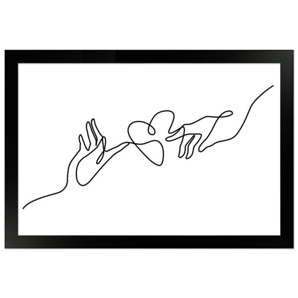 WANDStyle Gerahmtes Poster Line Art Hände 20 x 30 cm