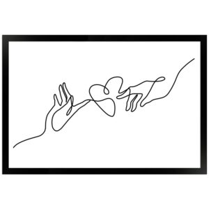 WANDStyle Gerahmtes Poster Line Art Hände 30 x 45 cm