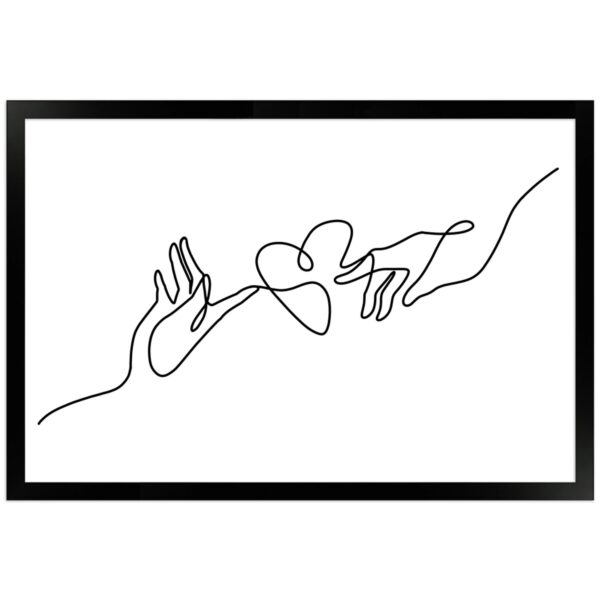 WANDStyle Gerahmtes Poster Line Art Hände 30 x 45 cm