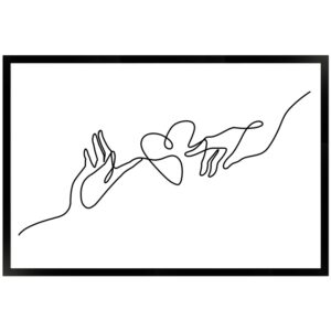 WANDStyle Gerahmtes Poster Line Art Hände 40 x 60 cm