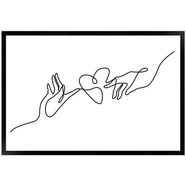 WANDStyle Gerahmtes Poster Line Art Hände 40 x 60 cm