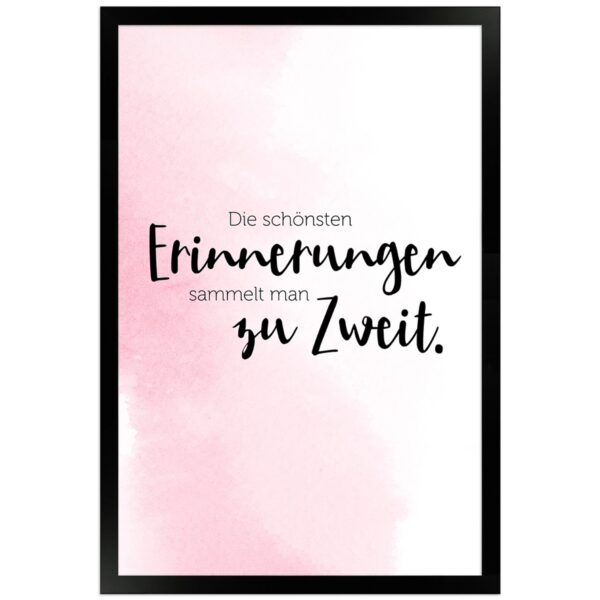 WANDStyle Gerahmtes Poster mit Spruch Erinnerungen Zu Zweit in Rosa 30 x 45 cm
