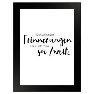 WANDStyle Gerahmtes Poster mit Spruch Erinnerungen Zu Zweit in Weiß 13 x 18 cm