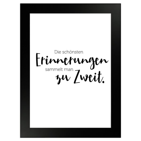 WANDStyle Gerahmtes Poster mit Spruch Erinnerungen Zu Zweit in Weiß 13 x 18 cm