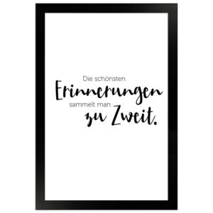 WANDStyle Gerahmtes Poster mit Spruch Erinnerungen Zu Zweit in Weiß 20 x 30 cm