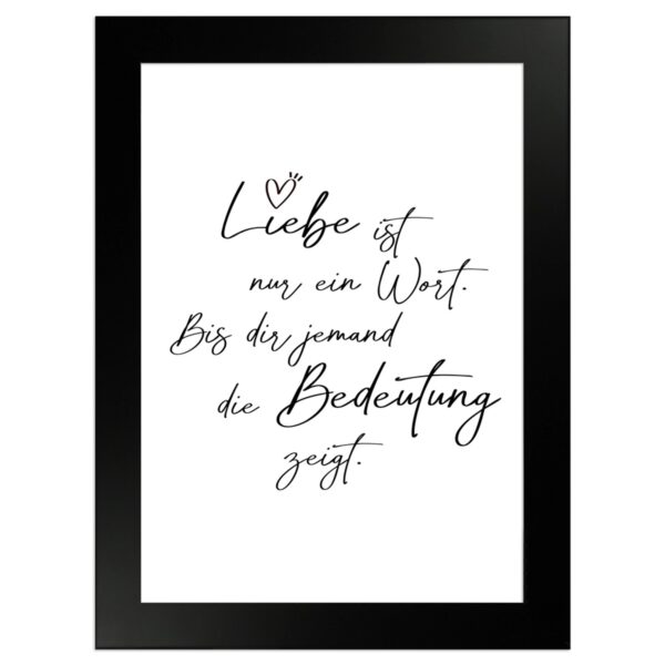 WANDStyle Gerahmtes Poster mit Spruch Liebe Ist Ein Wort in Weiß 13 x 18 cm
