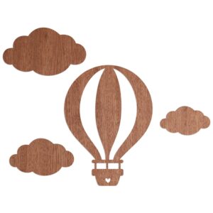 WANDStyle Wanddeko aus Holz Ballon mit Wolken 54