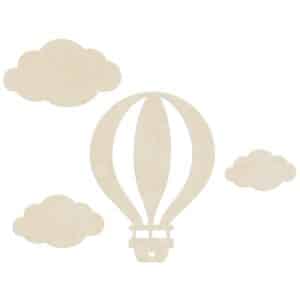 WANDStyle Wanddeko aus Holz Ballon mit Wolken 54