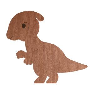WANDStyle Wanddeko aus Holz Dino Parasaurolophus 45 x 40 cm in der Farbe Mahagoni Furnier