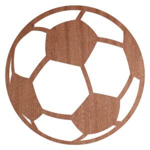 WANDStyle Wanddeko aus Holz Fußball 40 x 40 cm in der Farbe Mahagoni Furnier