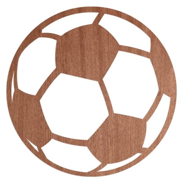 WANDStyle Wanddeko aus Holz Fußball 40 x 40 cm in der Farbe Mahagoni Furnier
