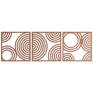 WANDStyle Wanddeko aus Holz Kreise 3-teilig 96 x 30 cm in der Farbe Mahagoni Furnier