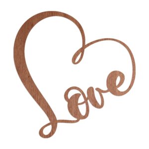 WANDStyle Wanddeko aus Holz Love 32 x 30 cm in der Farbe Mahagoni Furnier