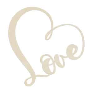 WANDStyle Wanddeko aus Holz Love 42 x 40 cm in der Farbe Pappel