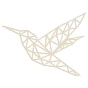 WANDStyle Wanddeko aus Holz Origami Kolibri 53 x 40 cm in der Farbe Pappel