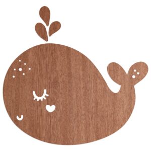 WANDStyle Wanddeko aus Holz Wal 30 x 21 cm in der Farbe Mahagoni Furnier