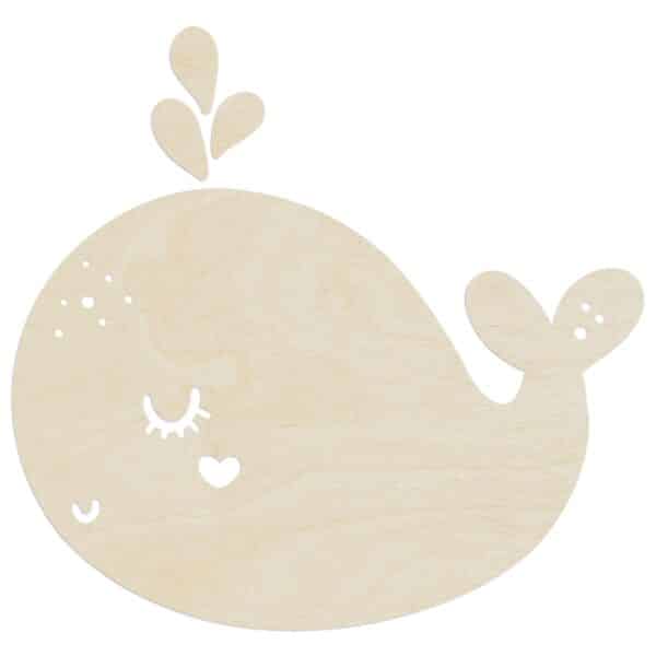 WANDStyle Wanddeko aus Holz Wal 30 x 21 cm in der Farbe Pappel