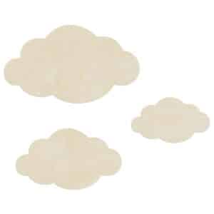 WANDStyle Wanddeko aus Holz Wolken 51 x 29