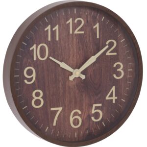 Wanduhr Holzoptik Ø 34 cm Farbauswahl