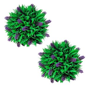 furnicato Buchsbaumkugel mit Lavendel 2 Stk. Künstlich 28 cm